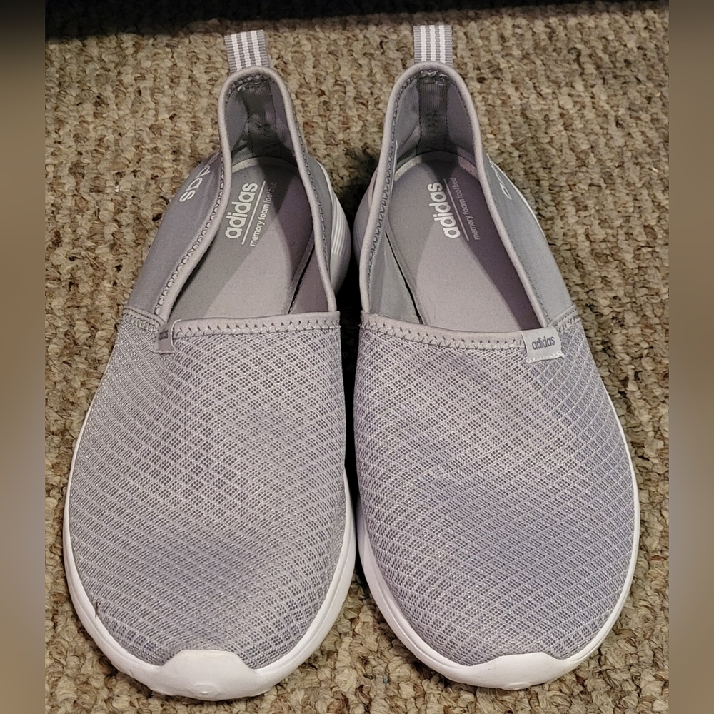 Adidas Grey Flat Slip-ons